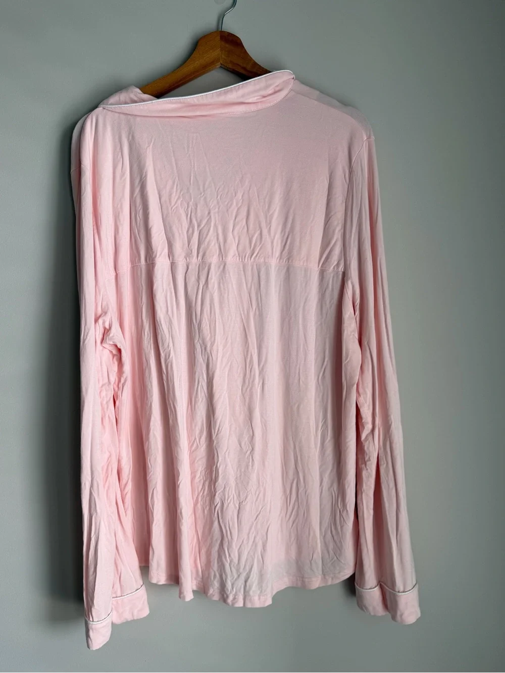 Women's Bamboo Stretch-Knit Long Sleeve Pajama Top Size XL in Blossom Pink
